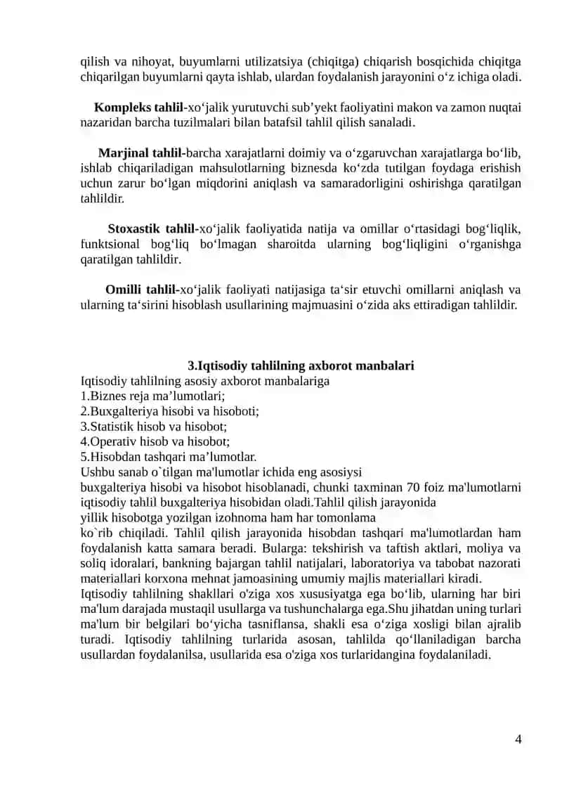 Iqtisodiy tahlil turlari 4