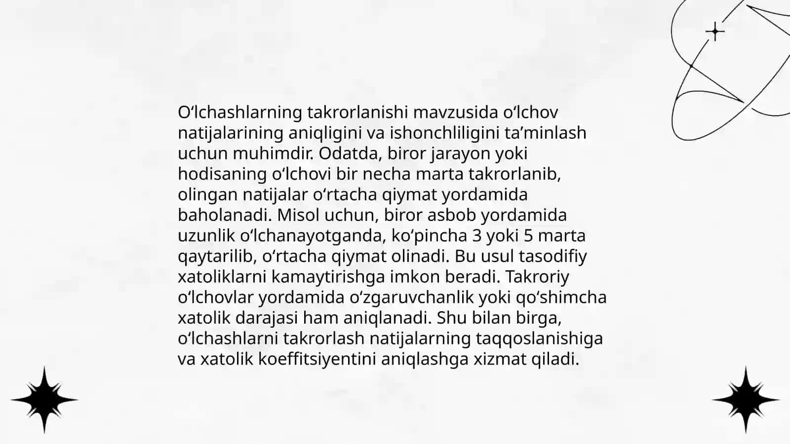 Oʻlchashlarning sifat mezonlari va metrologiyaning aksiomalari 4