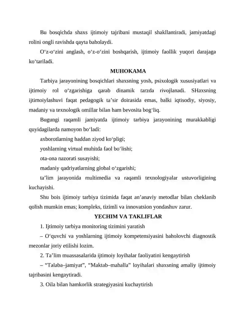 TARBIYA VA IJTIMOIY TARBIYA BOSQICHLARI 4