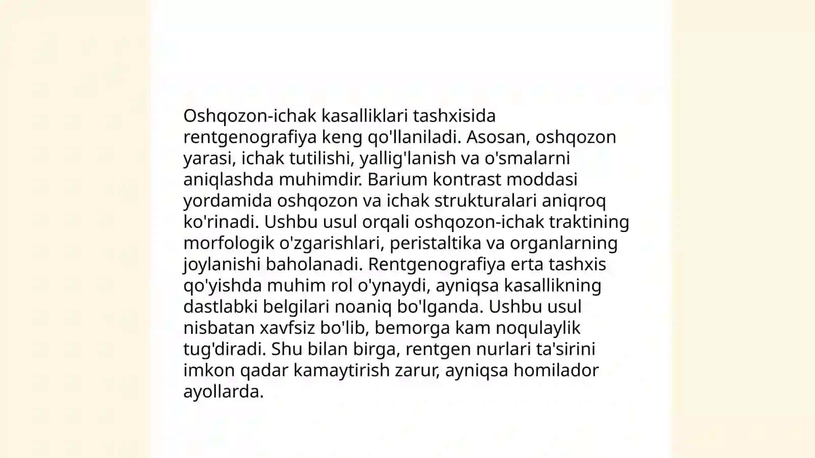 Oshqozon ichak kasaliklarini tashxislash va ularning jismoniy tomonlarini boholsh 4
