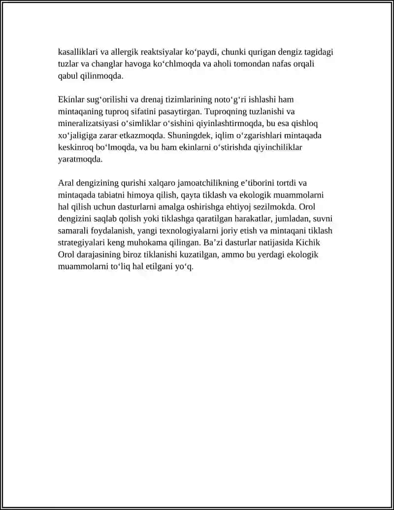 OʻZBEKISTON RESPUBLIKASINING ASOSIY EKOLOGIK MUAMMOLARI 4