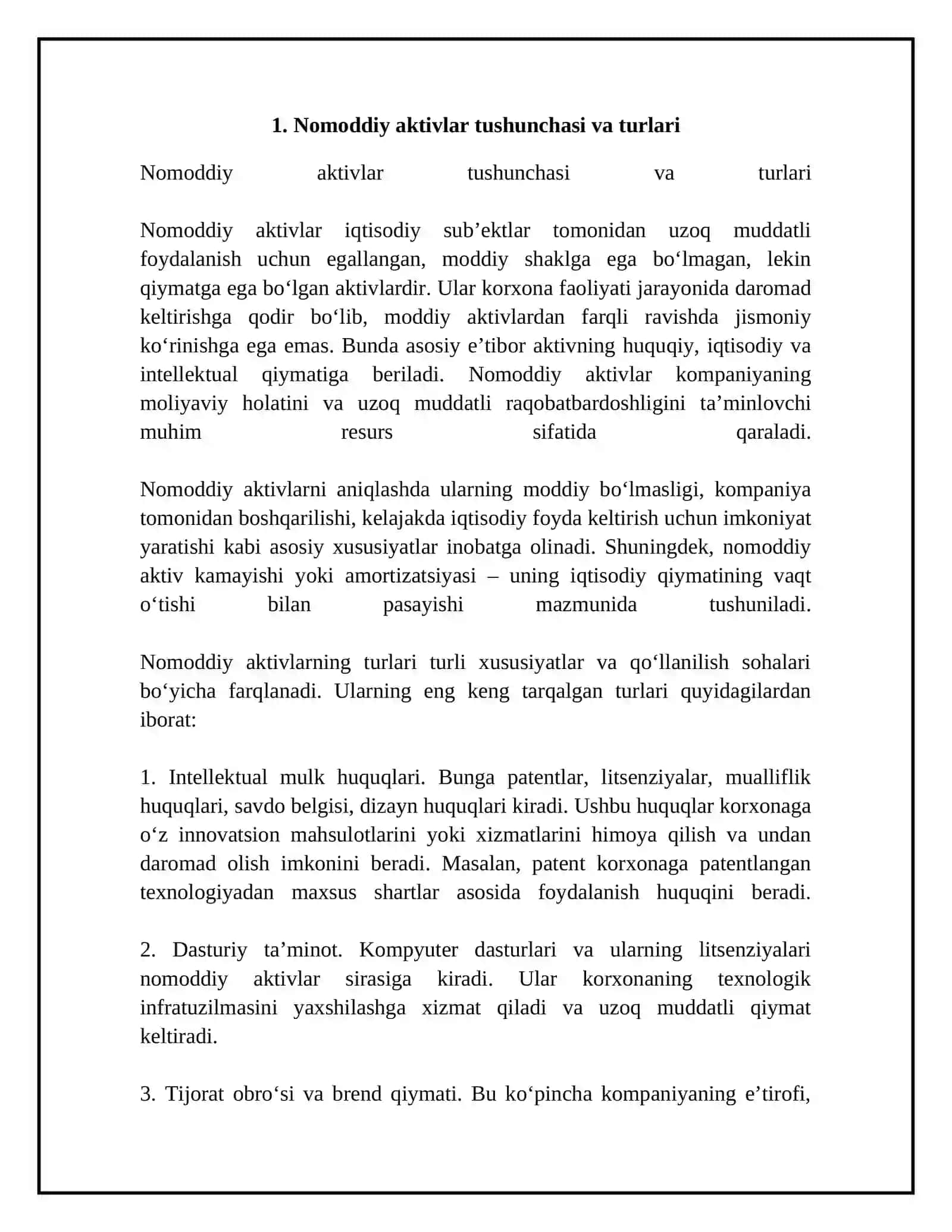 Nomoddiy aktivlar amortizatsiyasi va qiymati kamayishi 4