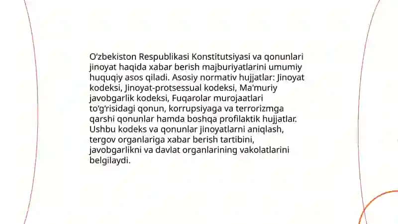 Jinoyat haqida habar bermaslik tushunchasi, huquqiy asoslari va belgilari 4