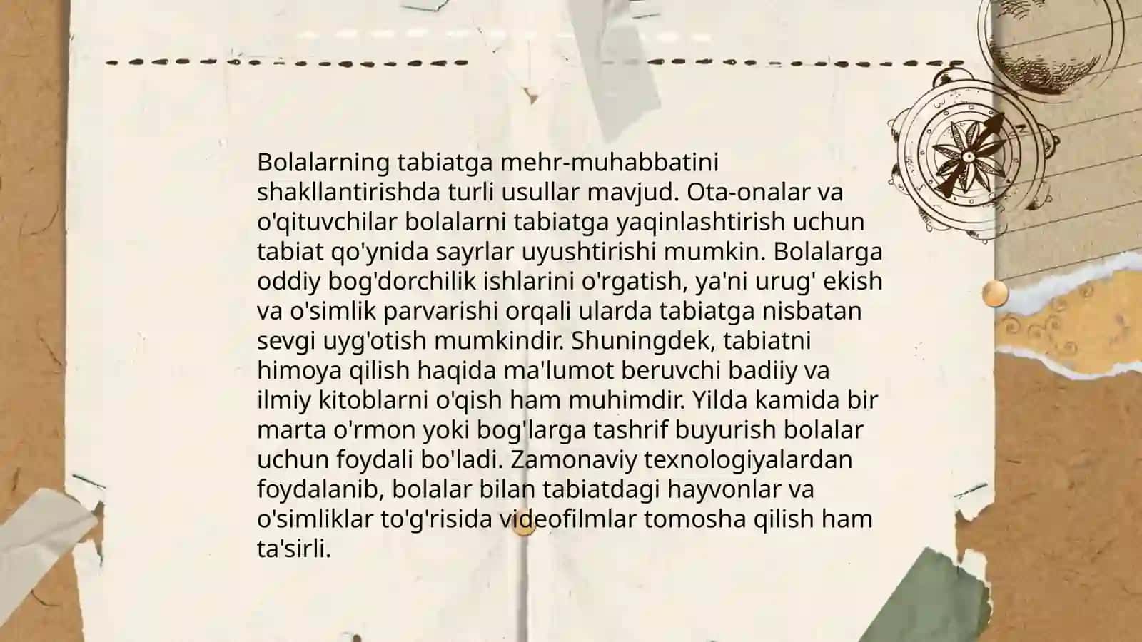 Tabiat bilan tanishtirish davlat talablari 4