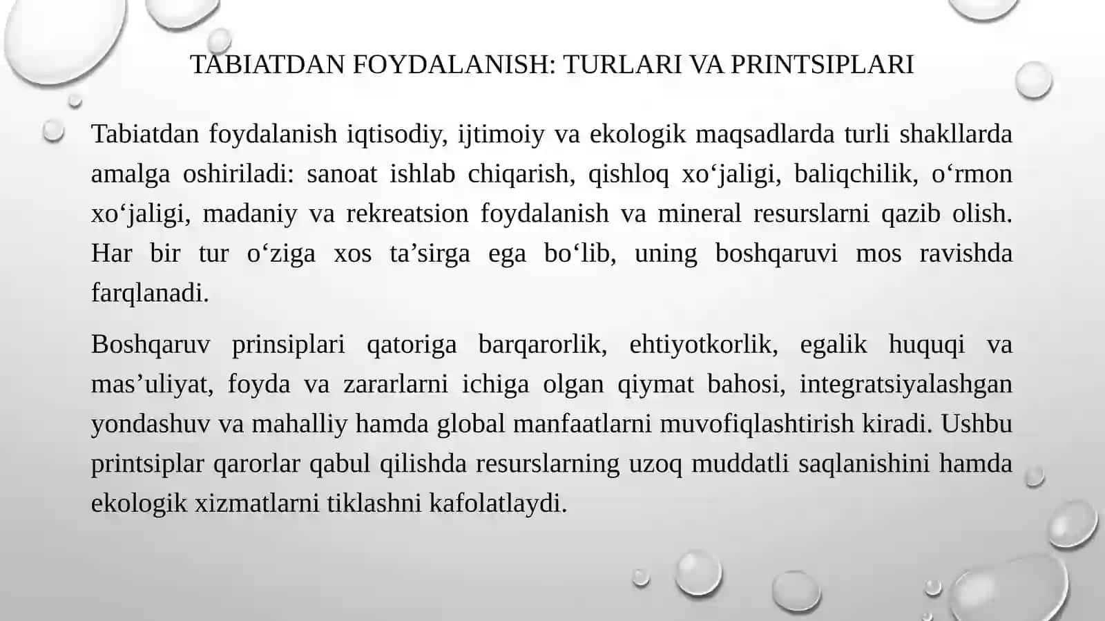 Tabiatdan foydalanish va atrof muhit muhofazasida boshqaruv 4