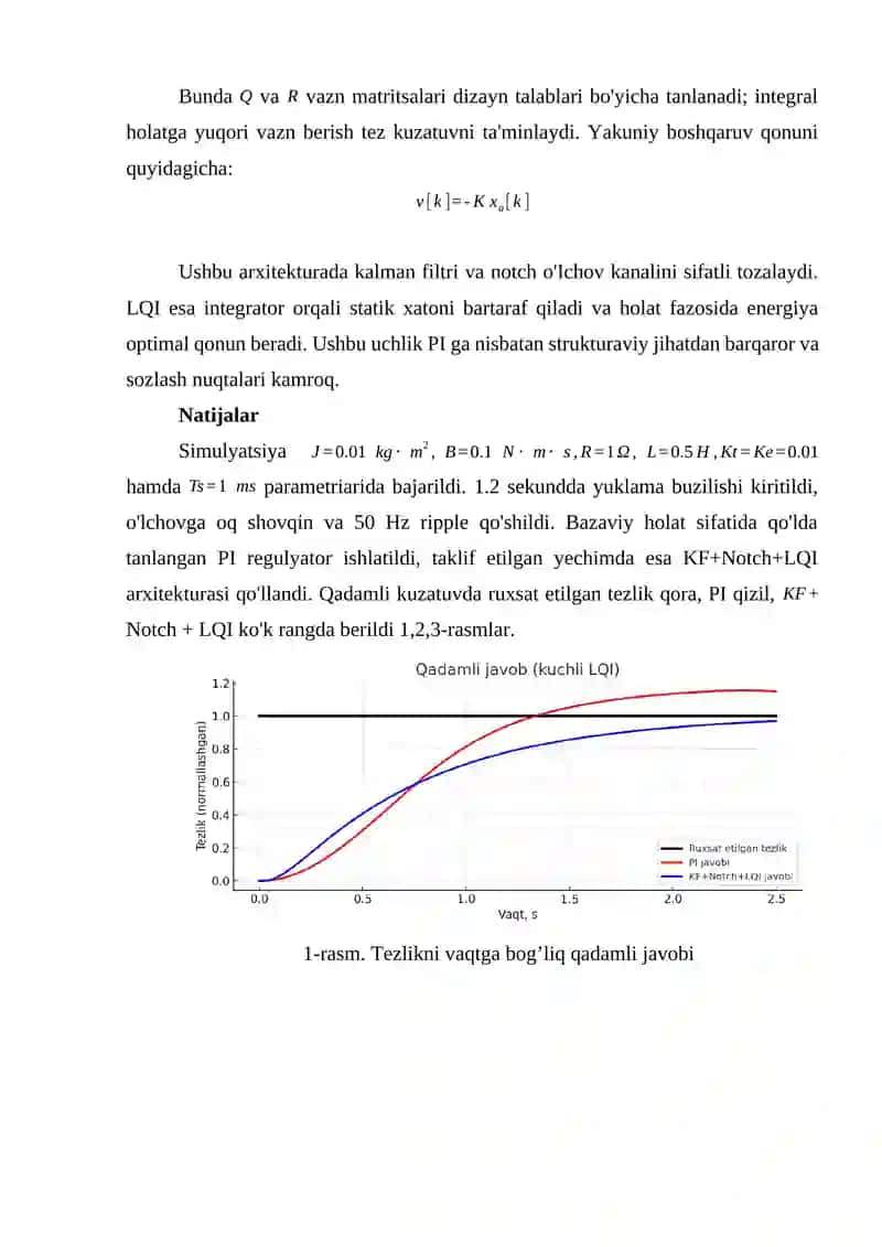 GENETIK ALGORITMLARSIZ YANGI YONDASHUV: KALMAN FILTRI VA RAQAMLI NOTCH FILTRI 4