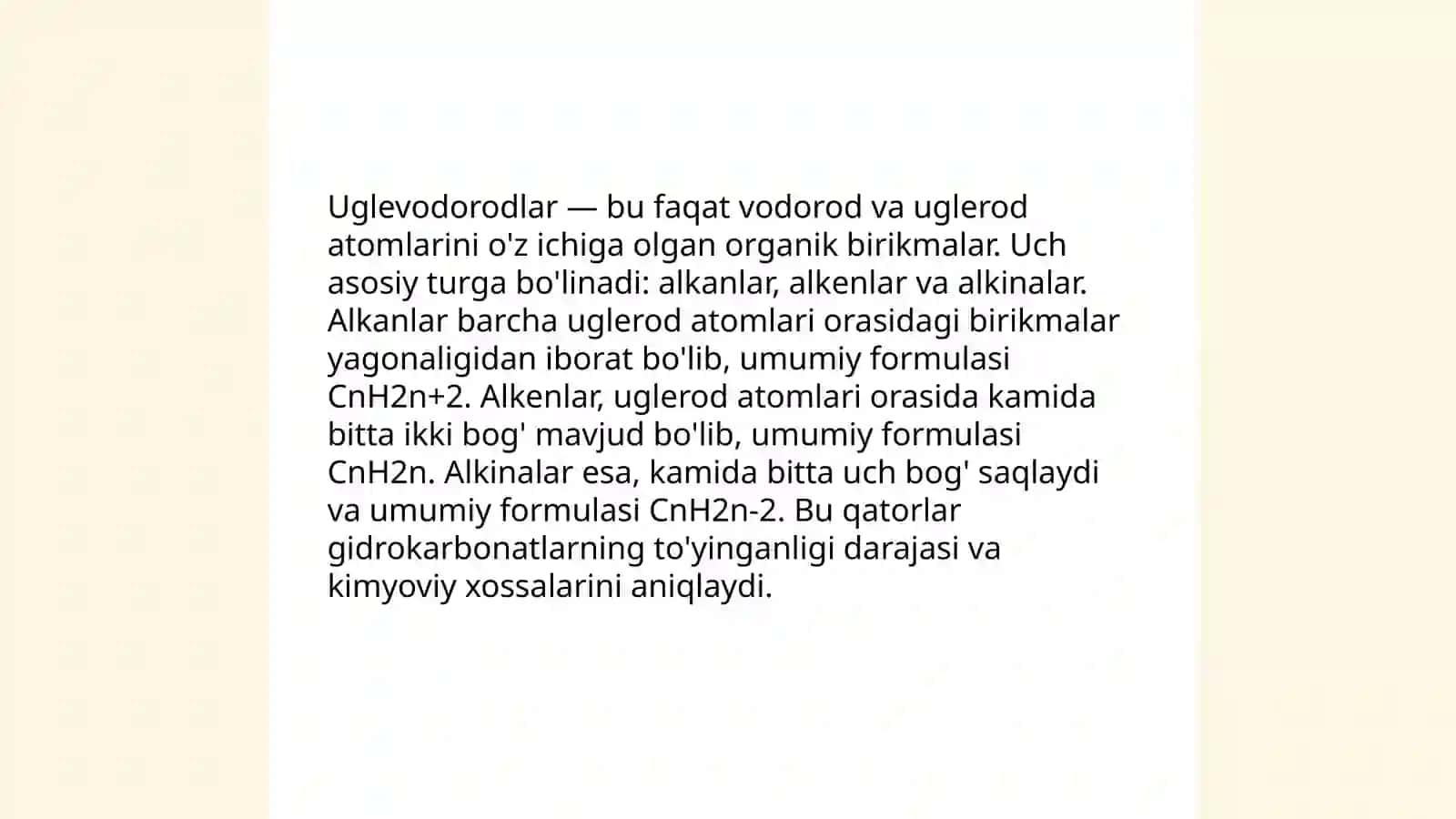 Uglevodorodlar va ularning oziq-ovqatdagi o‘rni 4