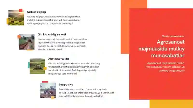 Agrosanoat majmuasida mulkiy munosabatlarning moxiyati, shakllari va o’ziga xos xususiyatlari 4