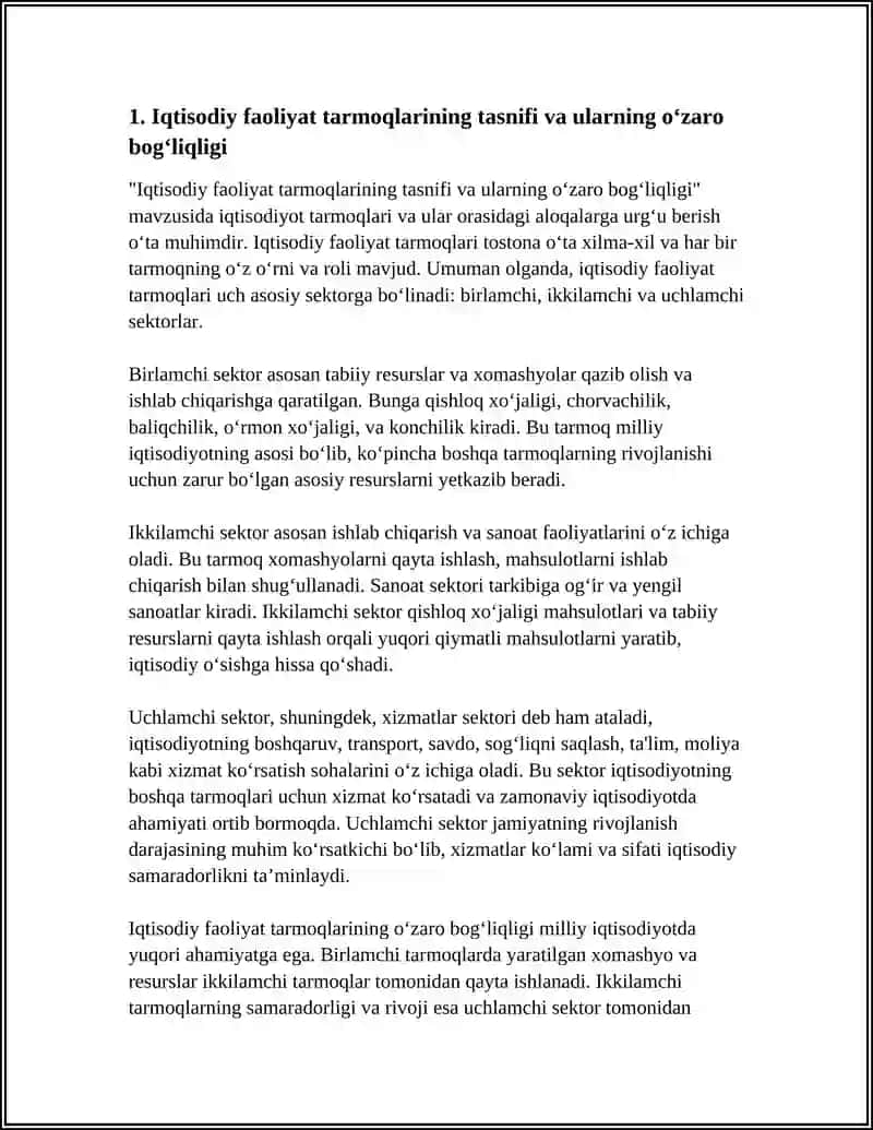Iqtisodiy faoliyatning tarmoqlari va ishlab chiqarish omillari tizimi 4
