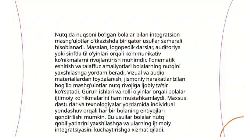Nutqida nuqsoni bolalarning maktab ta'limiga tayyorligini eksperimental tekshirish va tahlil etish 4