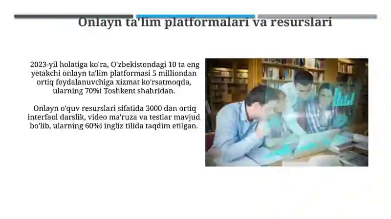 Zamonaviy texnologiyalar, oʻquv jarayonini tashkil etish usullari va shakllar 4
