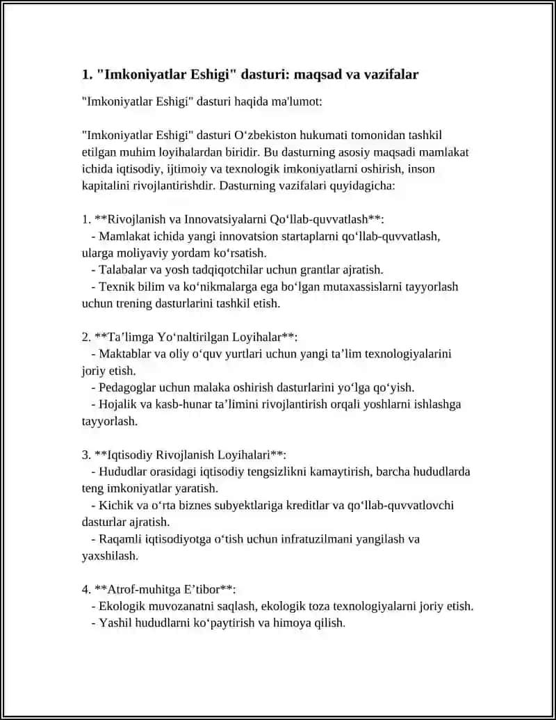 "Imkoniyatlar Eshigi" dasturi 4