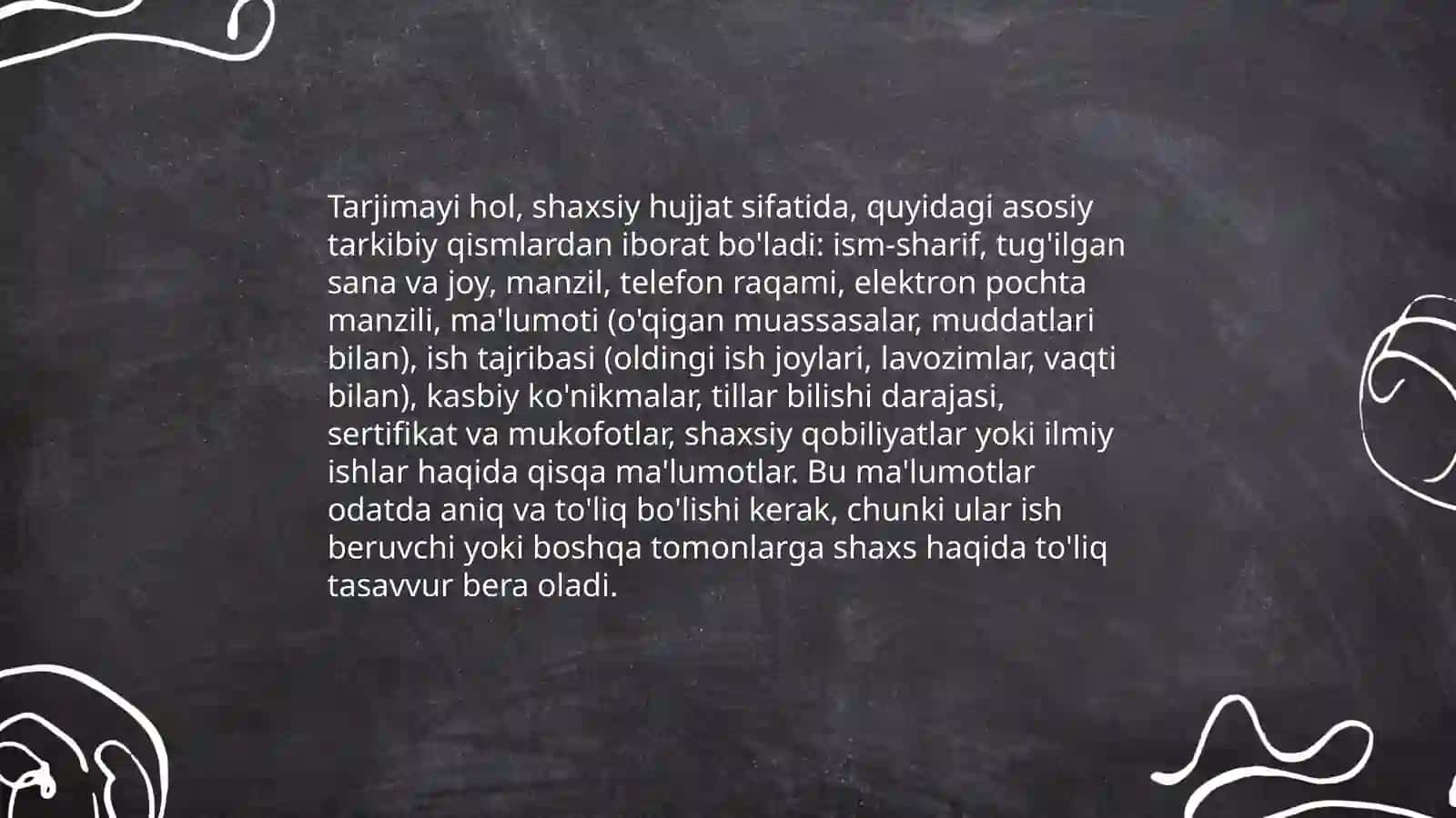 Tarjimayi hol va uning oʻziga xos xususiyatlari 4