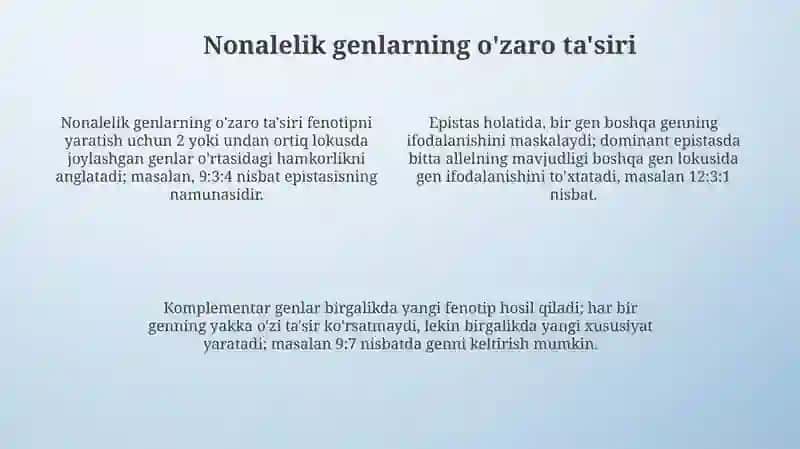 Di VA poliduragay chatishtirish allel bo'lmagan genlarning oʻzaro tasiri 4