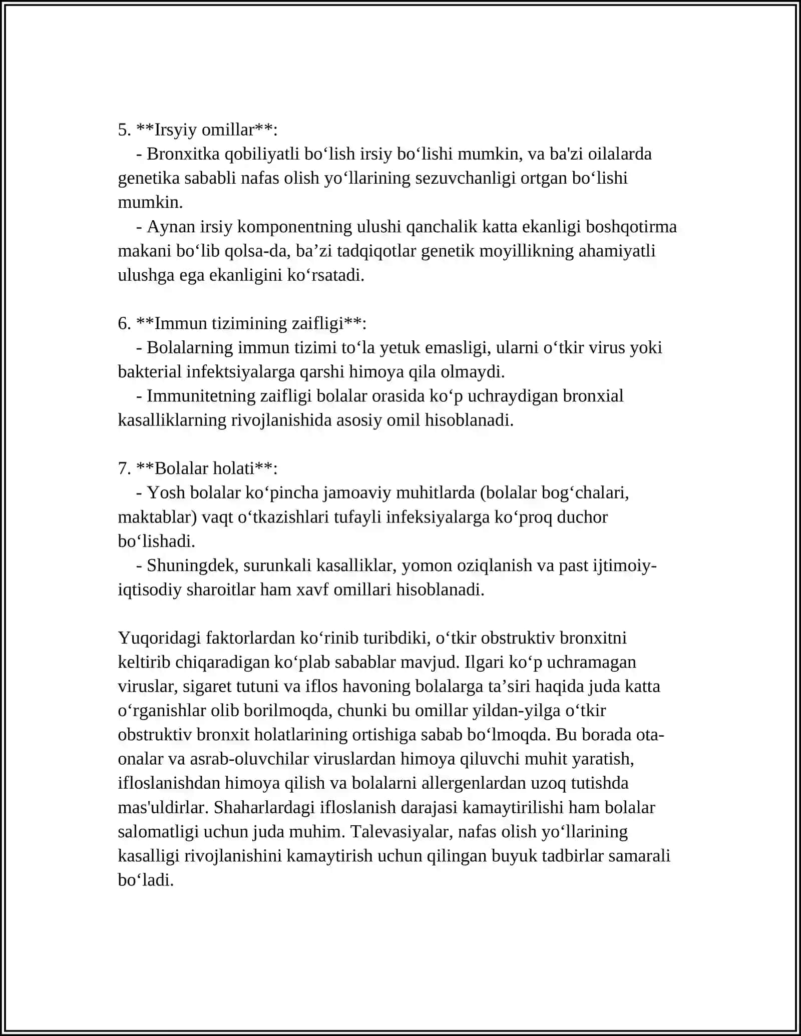 REFERAT: O‘TKIR ABSTRUKTIV BRONXIT 4