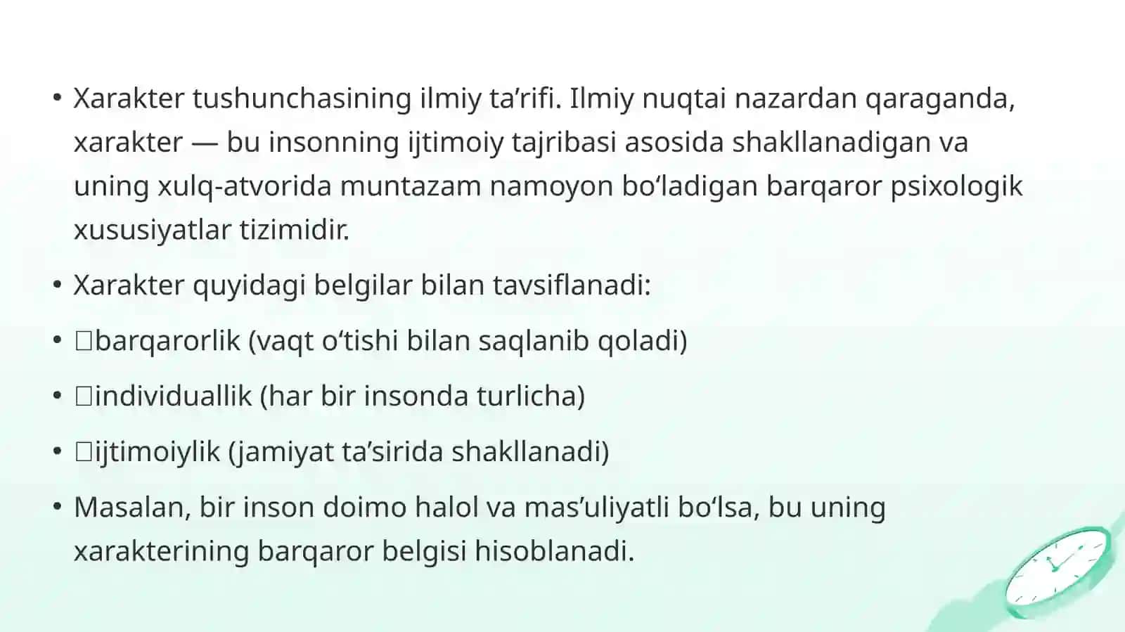 Xarakter haqida tushuncha Prezentatsiya 4