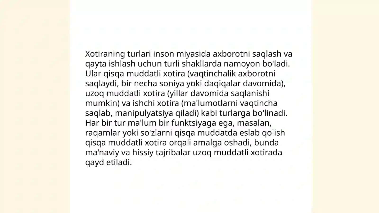 Xotira xaqida tushuncha va uning nerv-fiziologik asoslari 4
