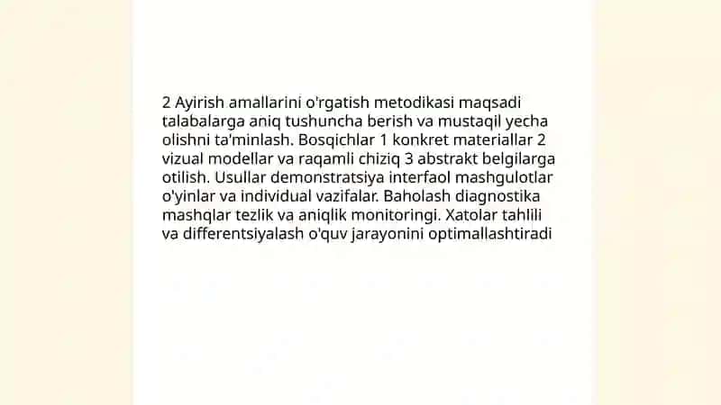 Arifmetik amallar bajarish metodikasi 4