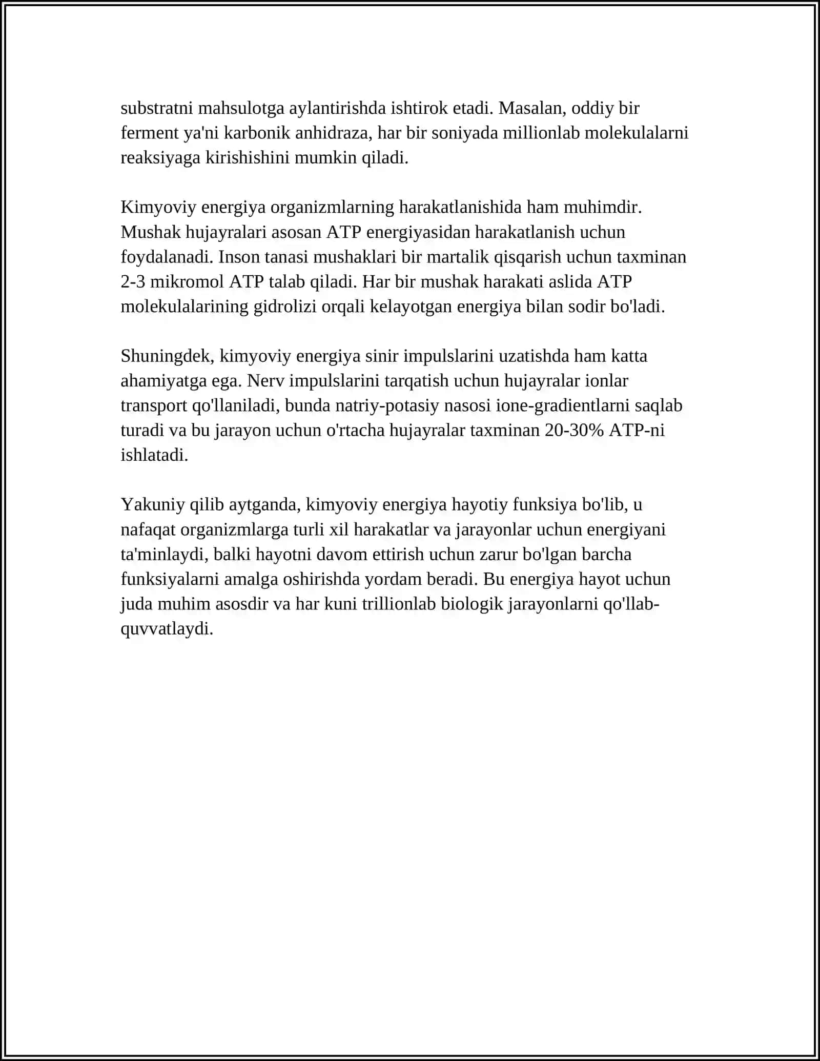 ORGANIZMDA ASOSIY ENERGIYA ALMASHINUV TENGLAMASI VA UNI TASHKIL ETUVCHILARI 4