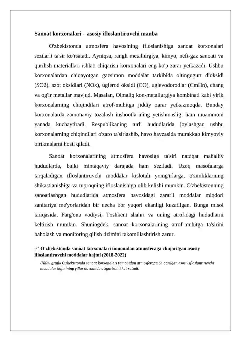 O'zbekistonda atmosferani muxofaza qilish muammolari 4