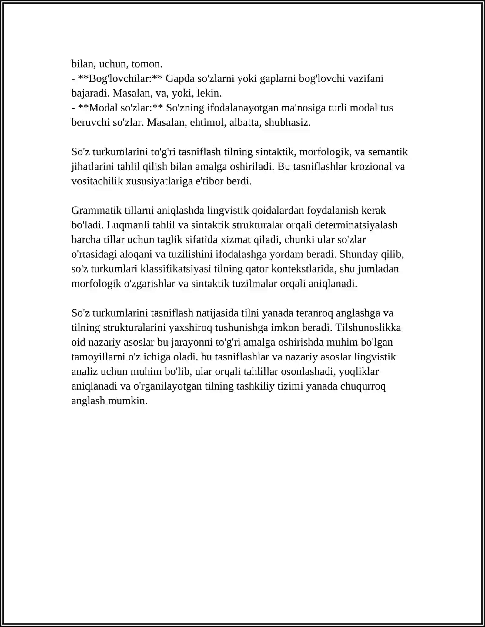 TURLI TILLARDA SO’Z TURKUMLARINI TASNIFLASH TAMOYILLARI 4