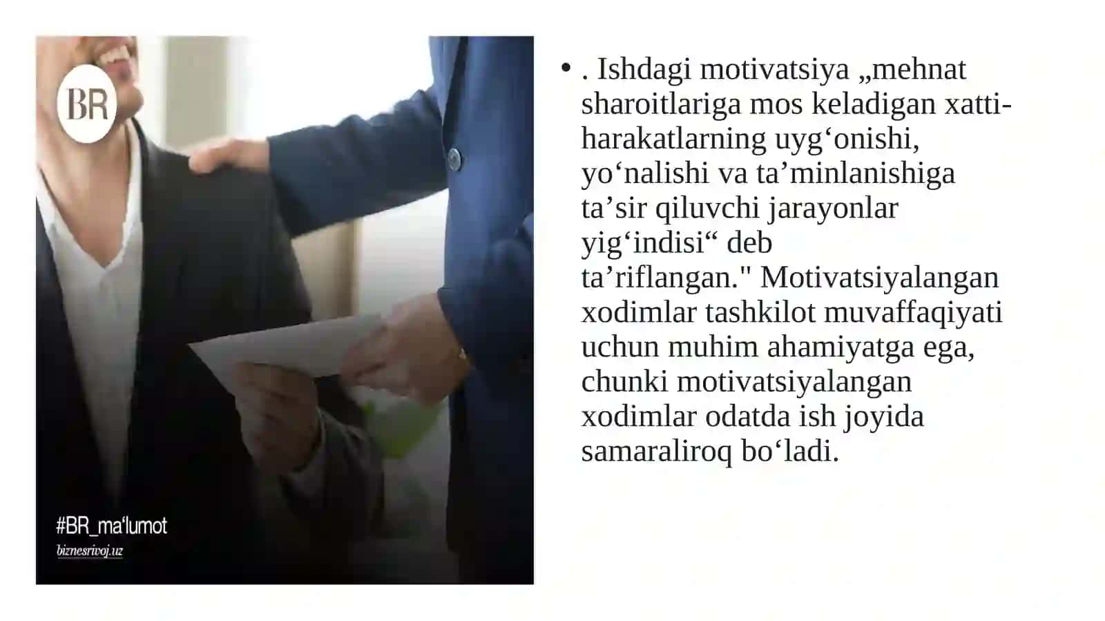 Xodimlarni rag’batlantirish va motivatsiyalash 4