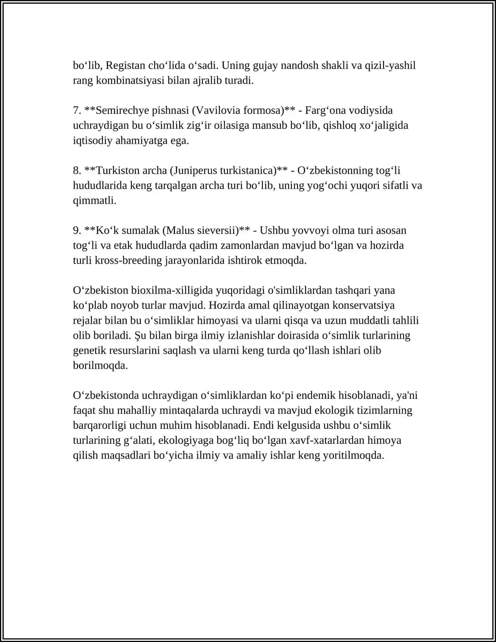 RESPUBLIKAMIZDA UCHRAYDIGAN NOYOB OʻSIMLIKLAR VA ULARNING TARQALISHI 4