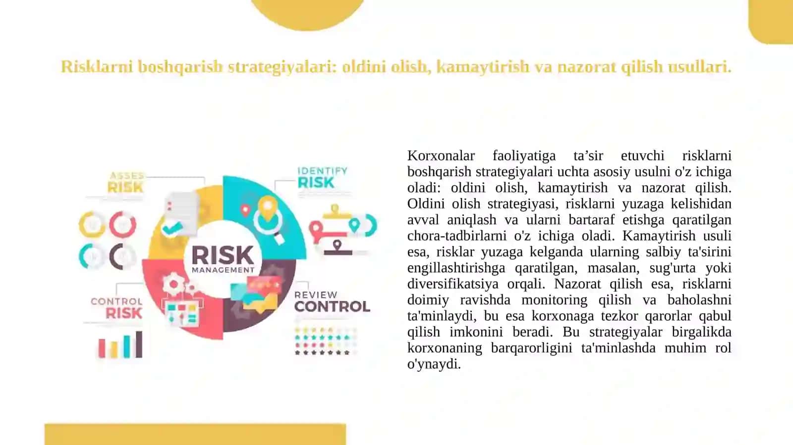 Korxonalar faoliyatiga ta’sir etuvchi risklarni baholash 4