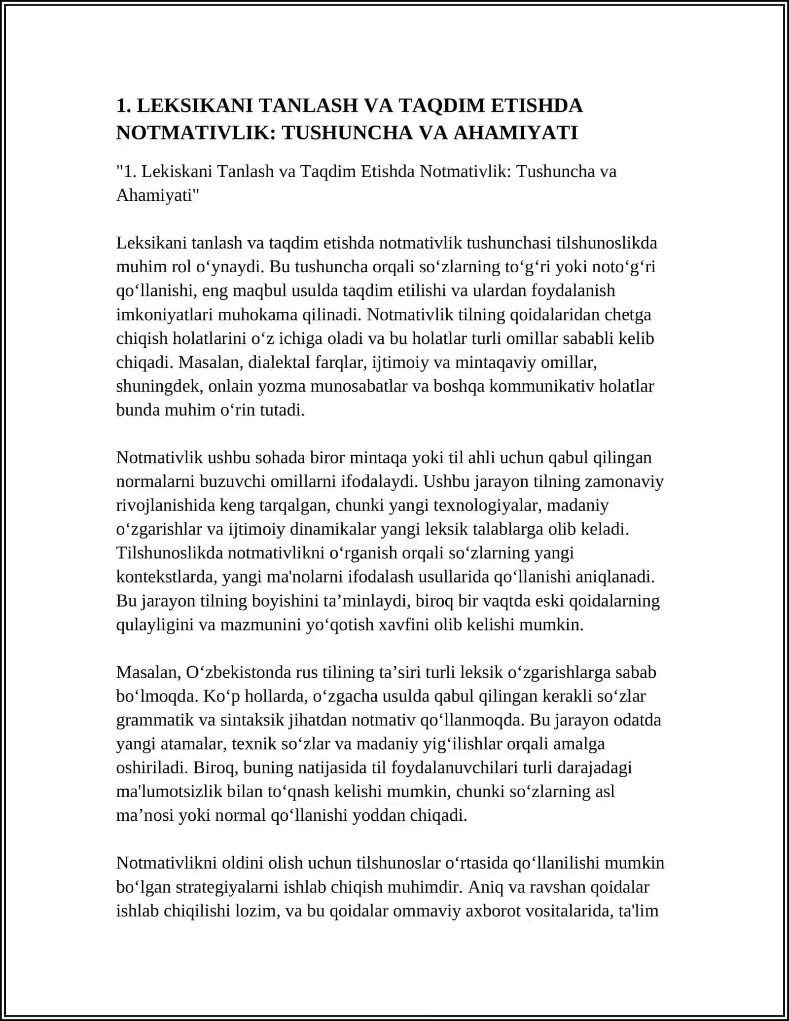 LEKSIKANI TANLASH VA TAQDIM ETISHDA NOTMATIVLIK 4