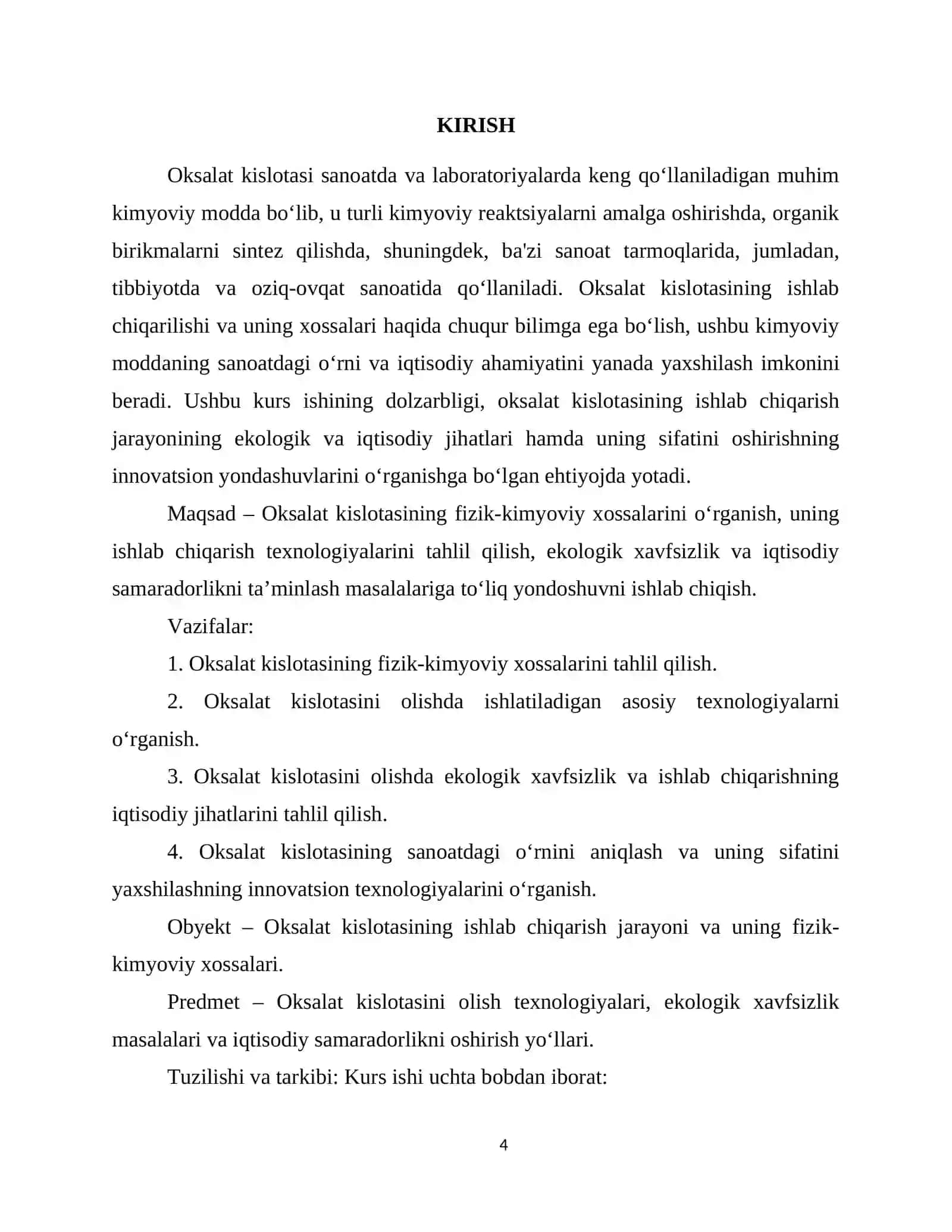 Oksalat kislotasi sanoatda 4