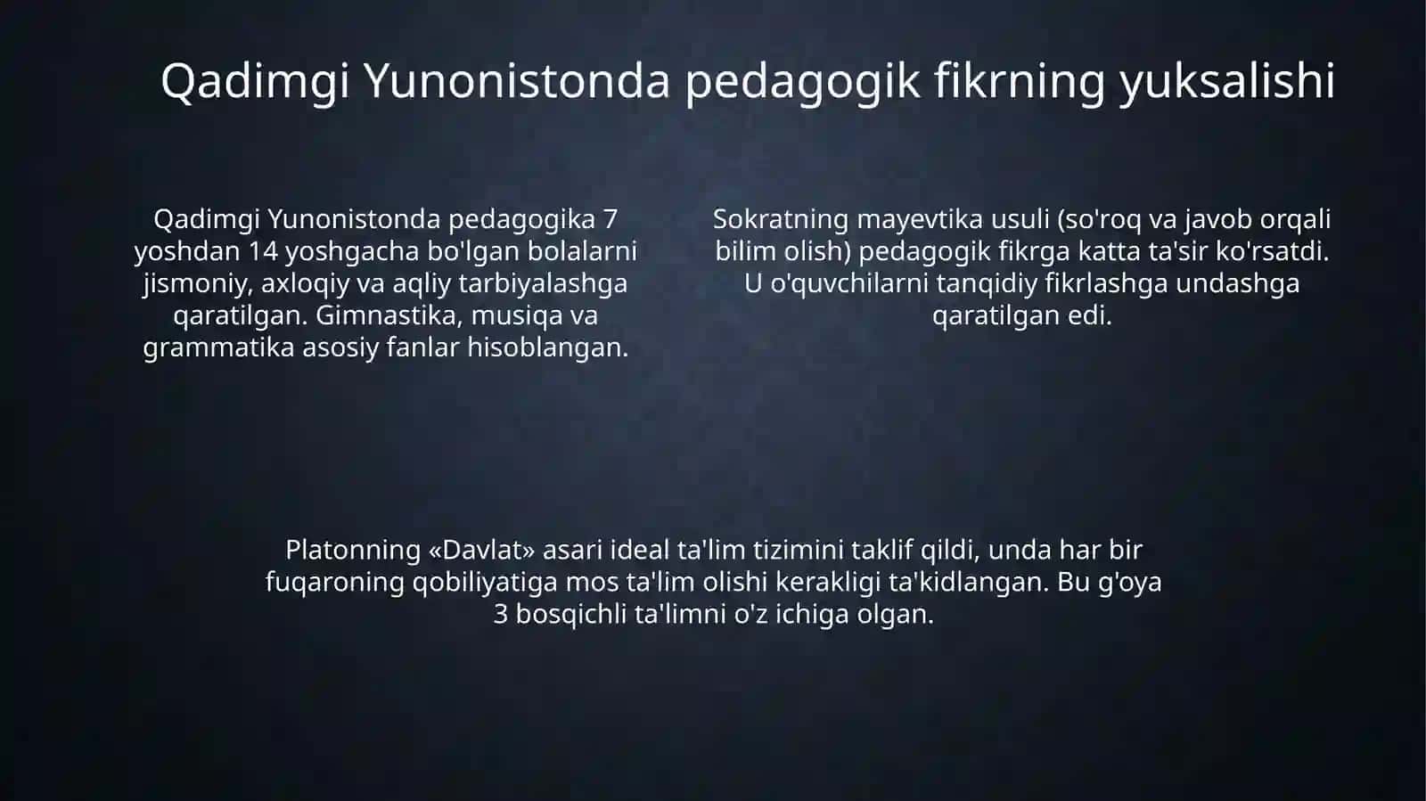 ENG QADIMGI DAVRLARDAN XX ASRGACHA JAHON PEDAGOGIKA FANING RIVOJI 4