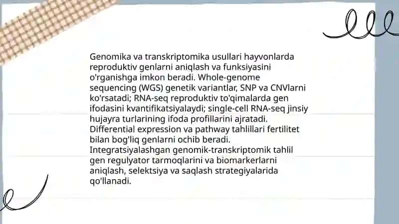 Zoologiyada zamonaviy tadqiqot metodlari.Hayvonlarning koʻpayishi va rivojlanishi 4