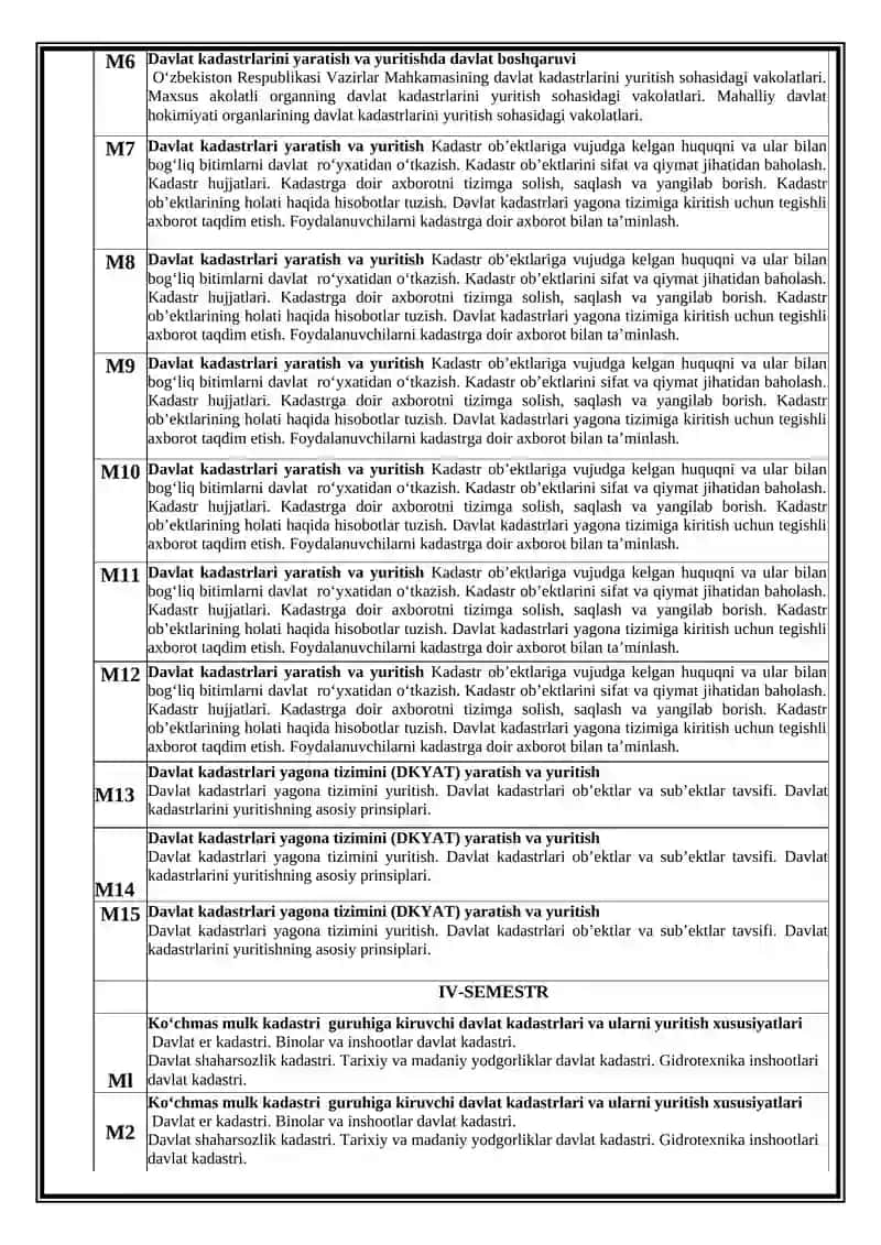 Davlat kadastrlari asosi 4