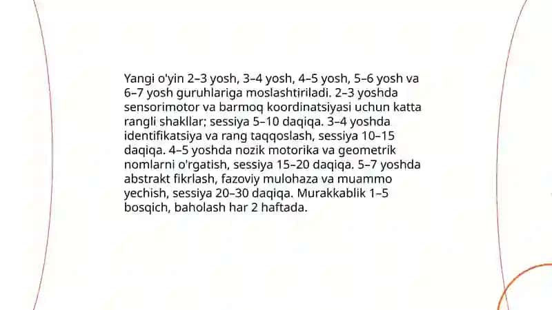 Geometrik shakllarni o'rgatishga mo'ljallangan yangi o'yin yaratish va ularning pedagogik ahamiyati 4