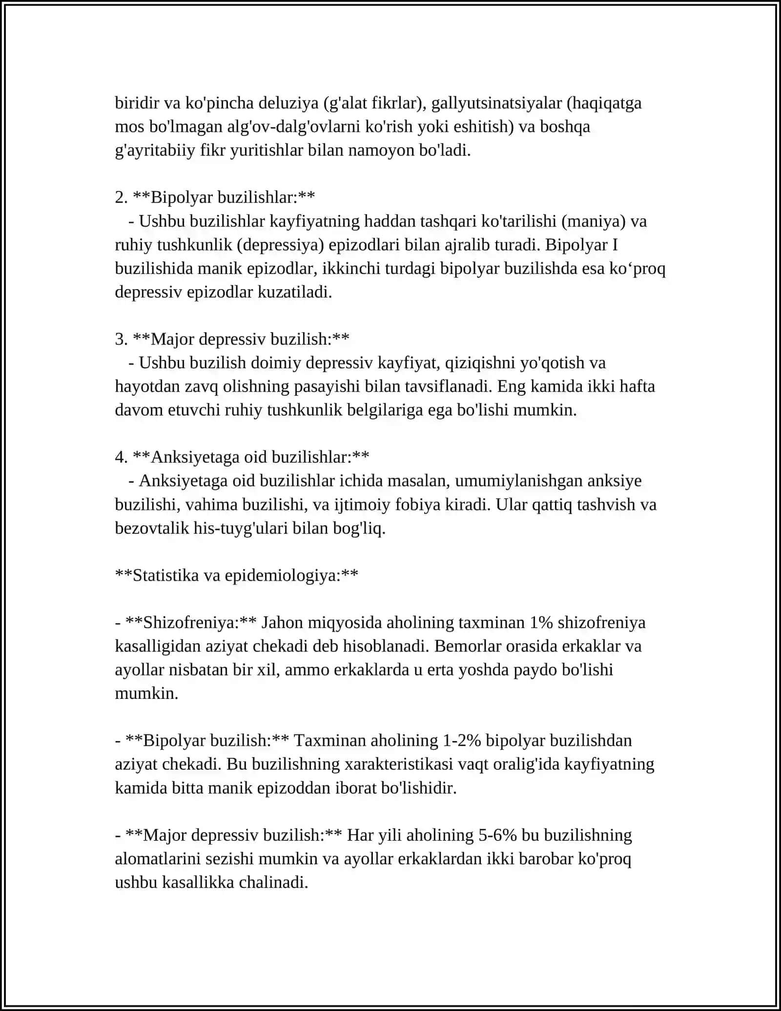 ENDOGEN RUXIY KASALLIKLAR, SHIZOFRENIYA,EPILEPSIYA 4