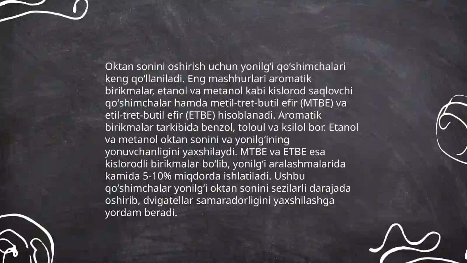 Oktan va setan sonlarini oshirish usullari 4