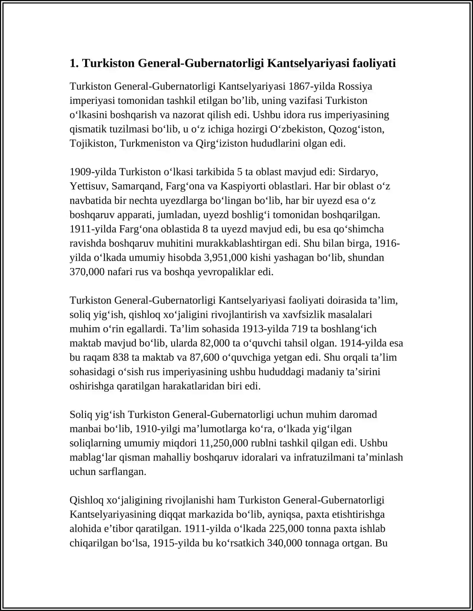 TURKISTAN GENERAL GUBERNATORLIGI KANSELYARIYASI MATERIYALLARI 4
