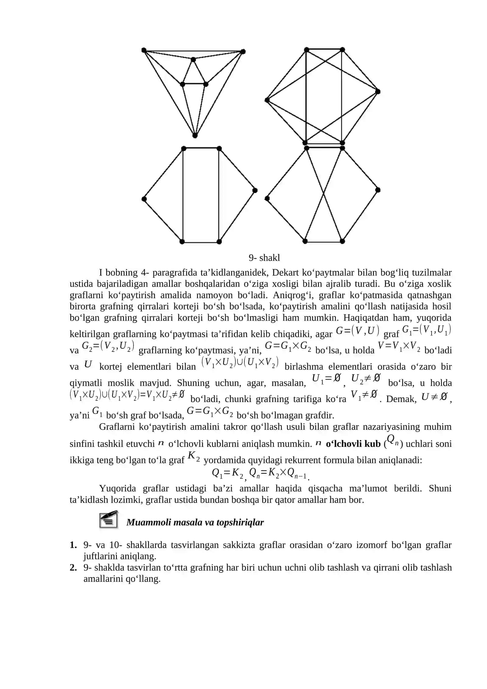 Graflar ustida amallar 4