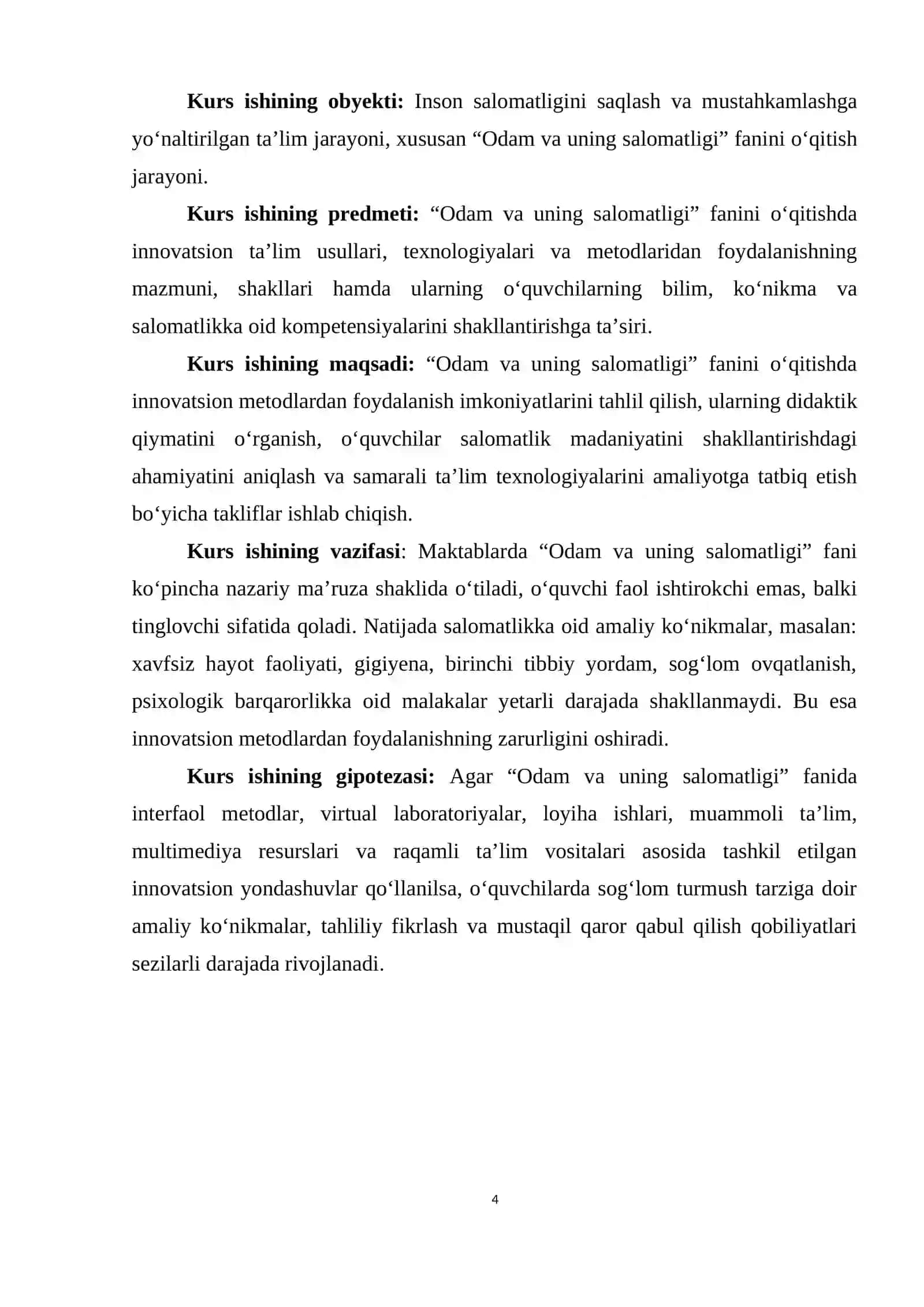 Odam va uning salomatligini o'qitishda innovatsion usullar 4
