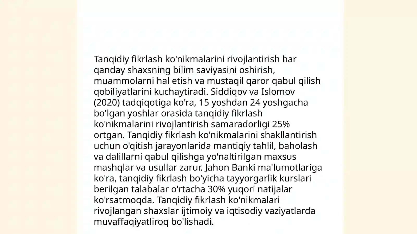 Shaxsga yo'naltirilgan ta'lim, Tanqidiy fikrlash va mazmunli ta'lim texnologiyalari 4
