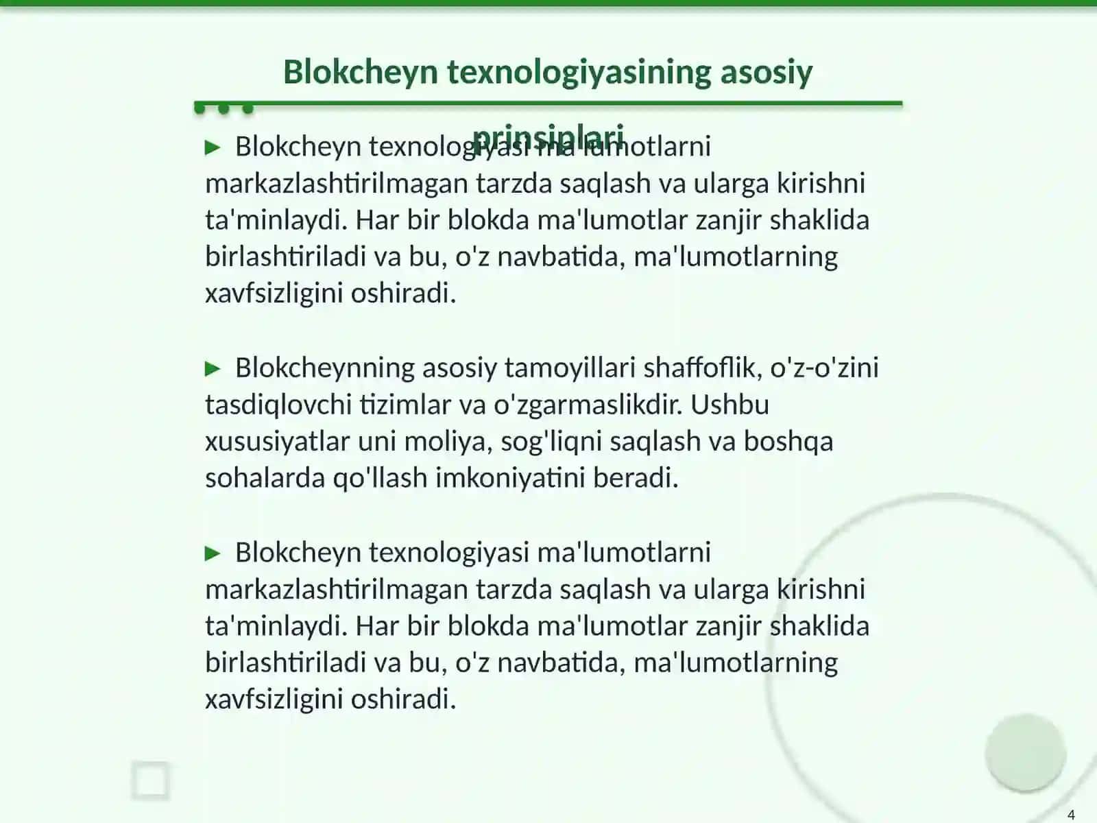 Kriptovalyutalar va blokcheyn texnologiyalari 4