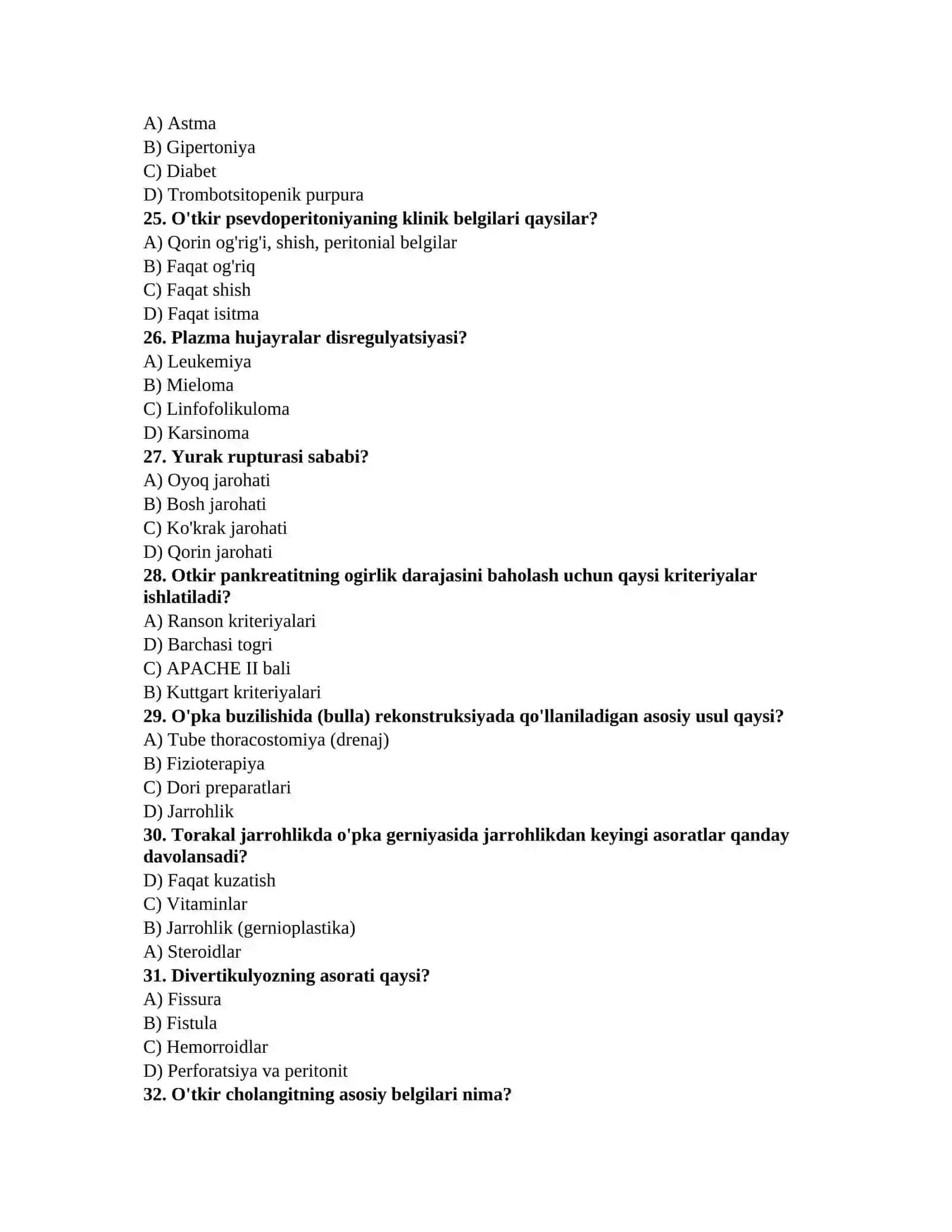 Klinik ordinator savollari 4