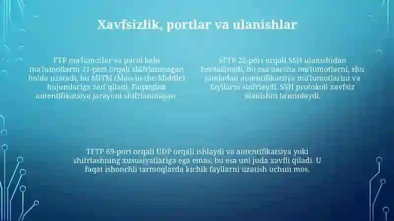 FTP TFTP va SFTP pratokollari 4