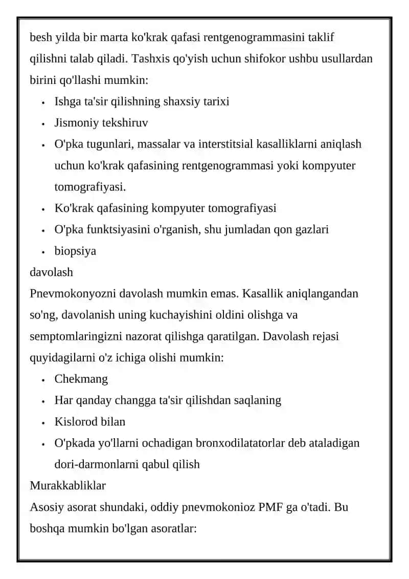 Pnevmokoniozlar va ularning tasnifi 4