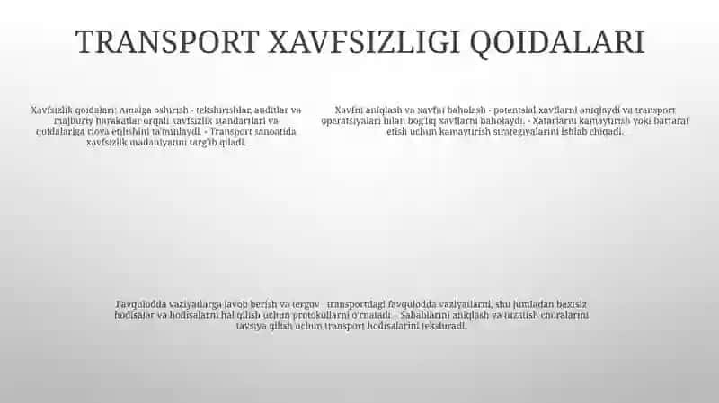 Turizmda Transport Havfsizlik Qoidalari 4