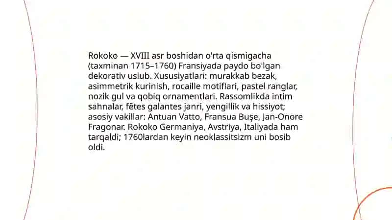 XVII-XVIII asrlarda jahon sanʼati 4