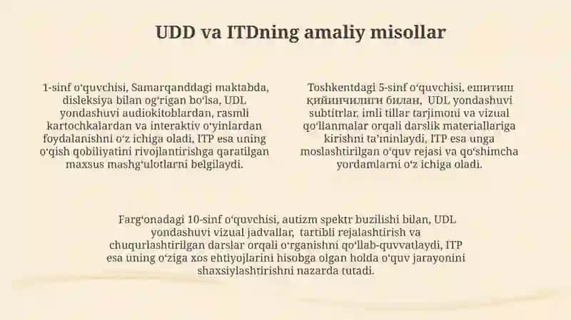 Universal Dizayn Ta’limi va Individual Ta’lim Reja 4