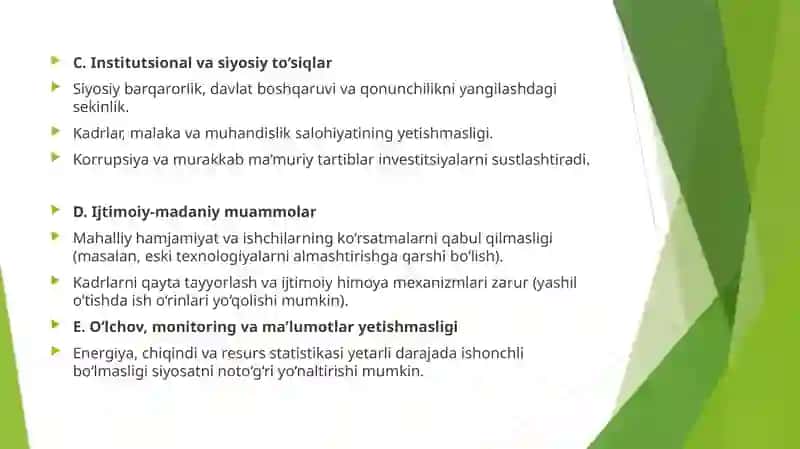Rivojlanayotgan mamlakatlarda barqaror rivojlanishni ta’minlash va “yashil iqtisodiyot”ga o‘tish muammosi 4