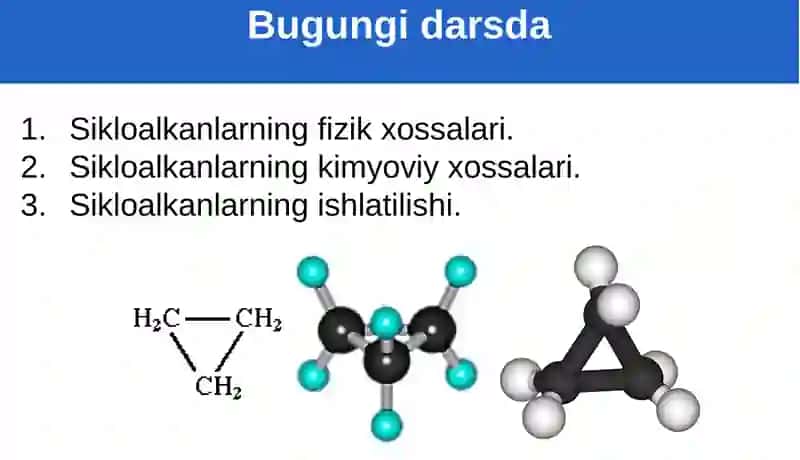 Sikloalkanlarning Fizik va Kimyoviy Xossalari 4