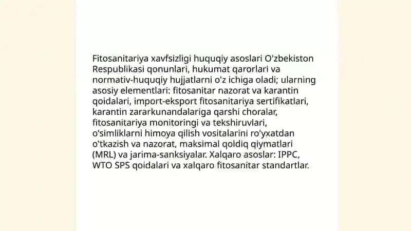 Fitosanitar xavfsizlik va ekologik muvozanat tushinchalari 4